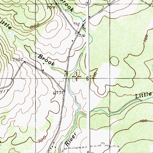 Topographic Map of Little Brook, ME