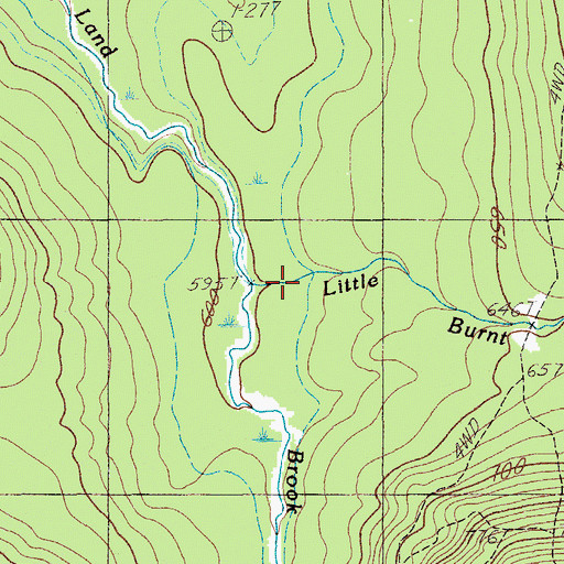 Topographic Map of Little Burnt Land Stream, ME