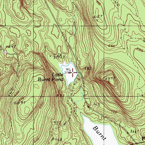 Topographic Map of Little Burnt Pond, ME