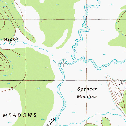 Topographic Map of Little Buzzy Brook, ME