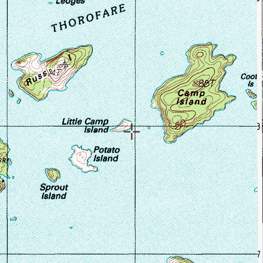 Topographic Map of Little Camp Island, ME