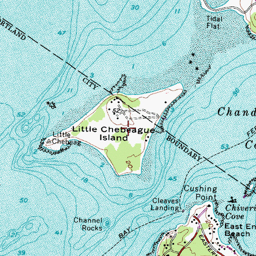 Topographic Map of Little Chebeague Island, ME