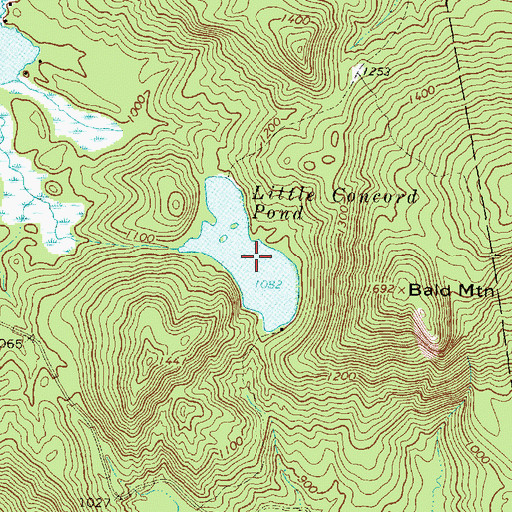Topographic Map of Little Concord Pond, ME