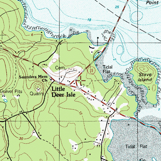Topographic Map of Little Deer Isle, ME