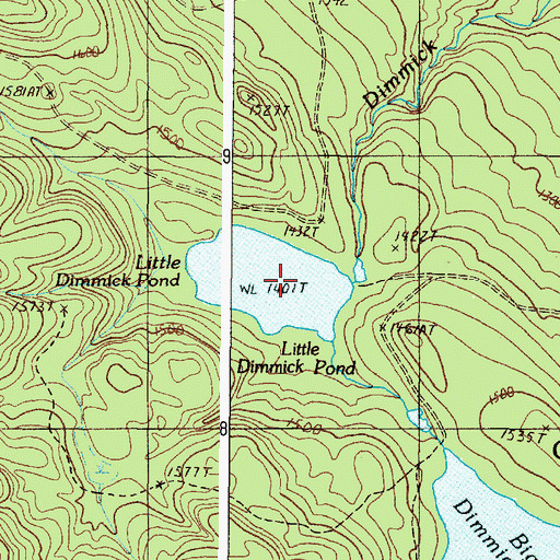 Topographic Map of Little Dimmick Pond, ME