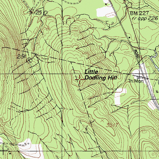 Topographic Map of Little Dodling Hill, ME