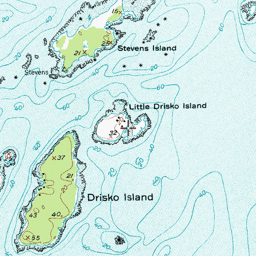 Topographic Map of Little Drisko Island, ME