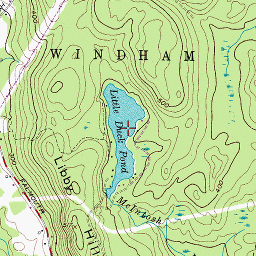 Topographic Map of Little Duck Pond, ME