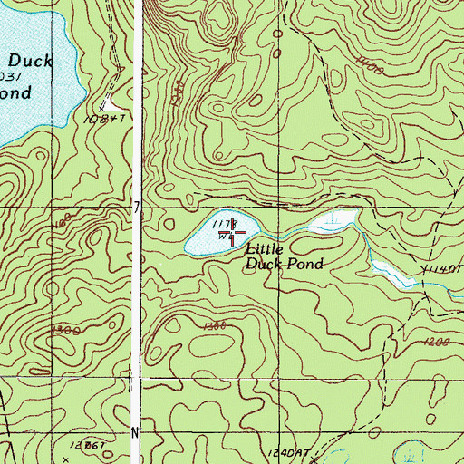 Topographic Map of Little Duck Pond, ME