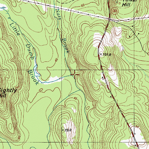 Topographic Map of Little Dumb Brook, ME