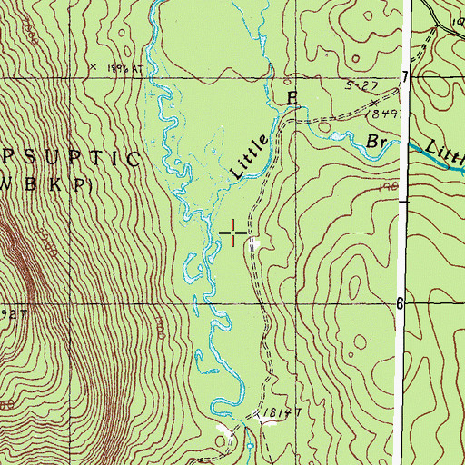 Topographic Map of Little East Branch Cupsuptic River, ME