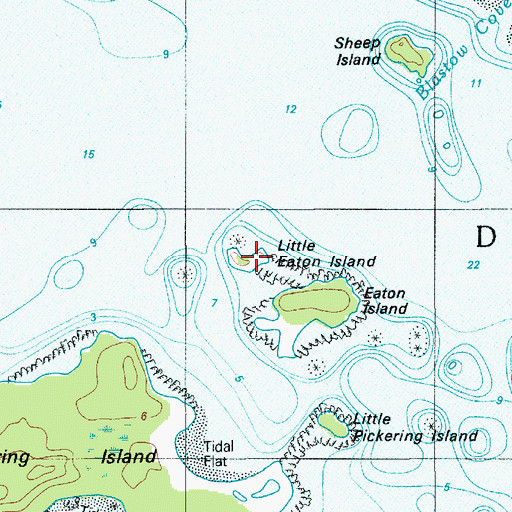 Topographic Map of Little Eaton Island, ME