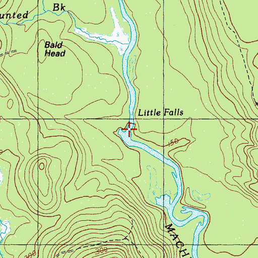 Topographic Map of Little Falls, ME
