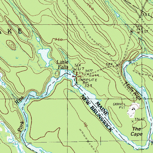 Topographic Map of Little Falls, ME