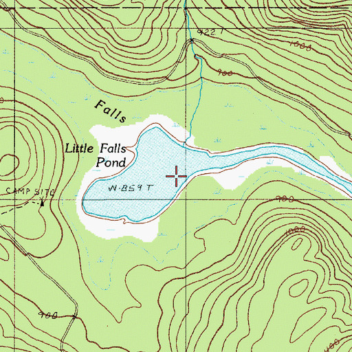 Topographic Map of Little Falls Pond, ME