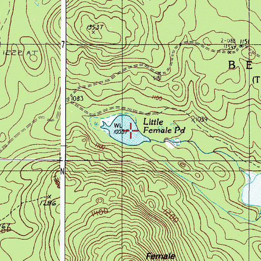 Topographic Map of Little Female Pond, ME
