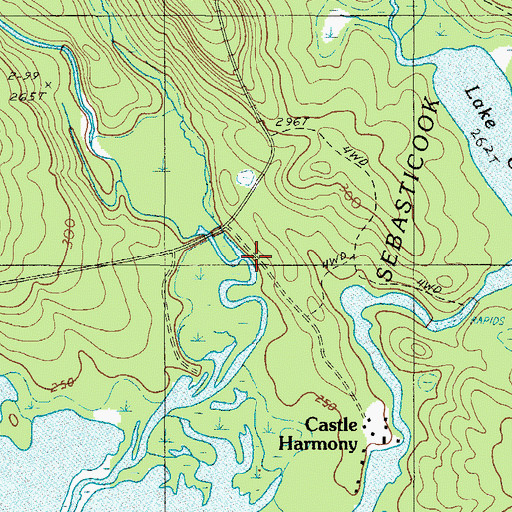 Topographic Map of Little Ferguson Brook, ME