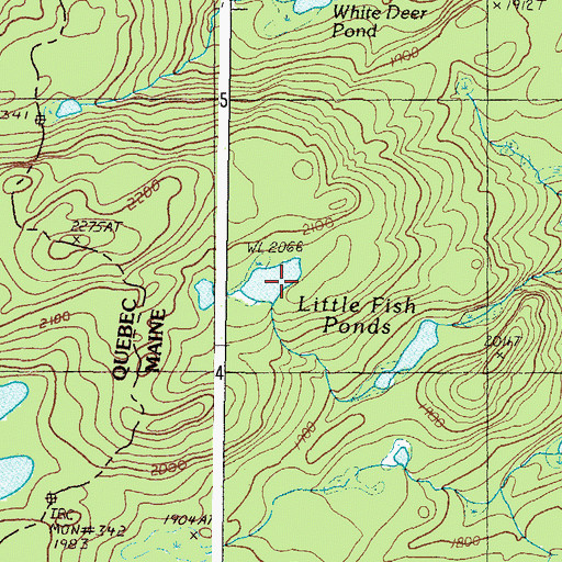 Topographic Map of Little Fish Ponds, ME