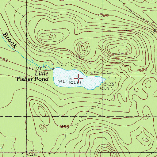 Topographic Map of Little Fisher Pond, ME
