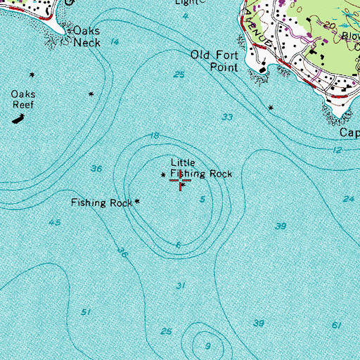 Topographic Map of Little Fishing Rock, ME