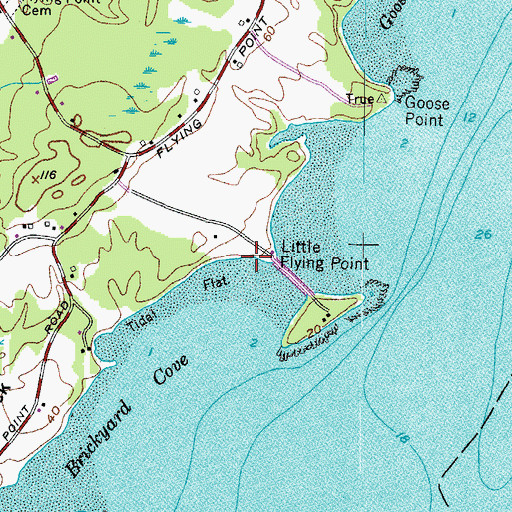 Topographic Map of Little Flying Point, ME