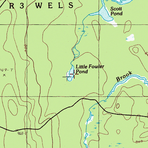 Topographic Map of Little Fowler Pond, ME