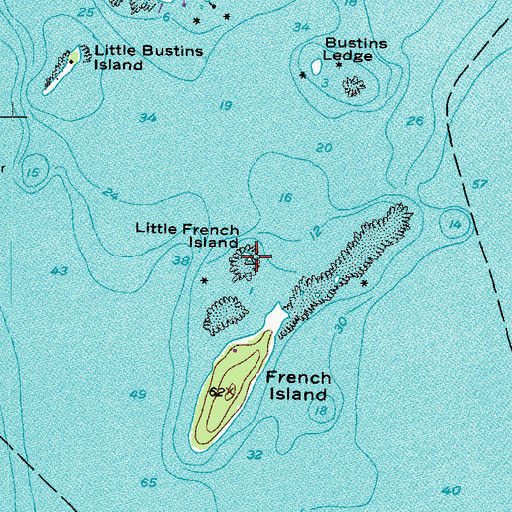 Topographic Map of Little French Island, ME
