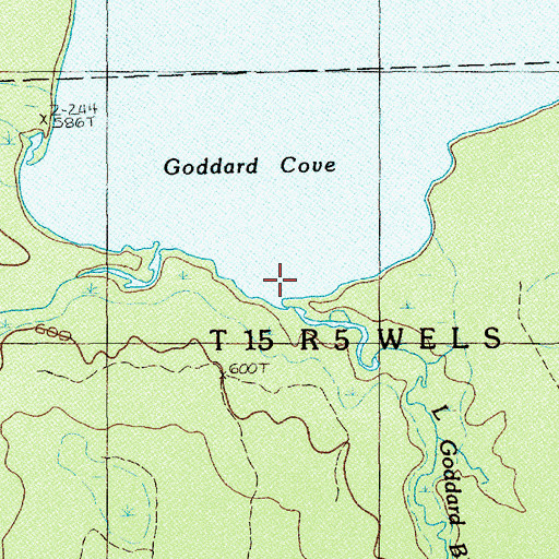 Topographic Map of Little Goddard Brook, ME