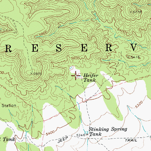 Topographic Map of Heifer Tank, AZ