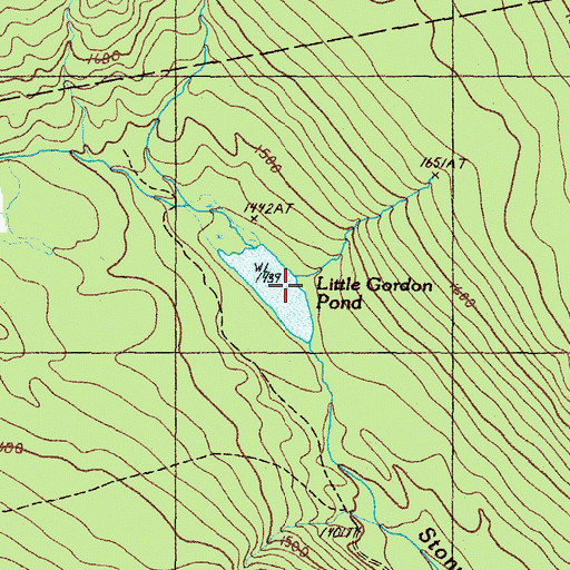Topographic Map of Little Gordon Pond, ME