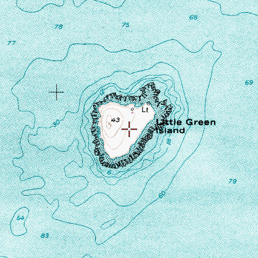 Topographic Map of Little Green Island, ME