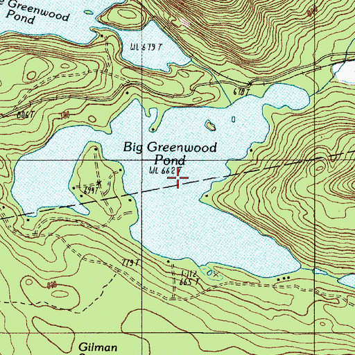 Topographic Map of Little Greenwood Pond, ME
