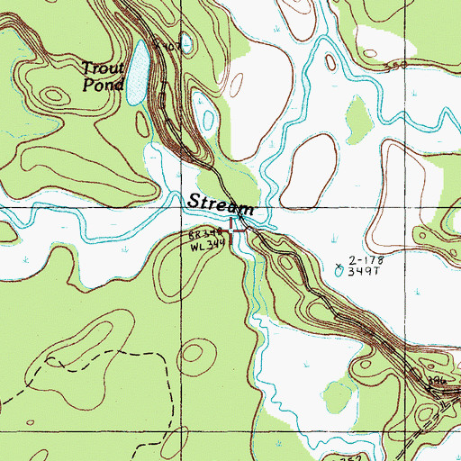 Topographic Map of Little Guagus Stream, ME
