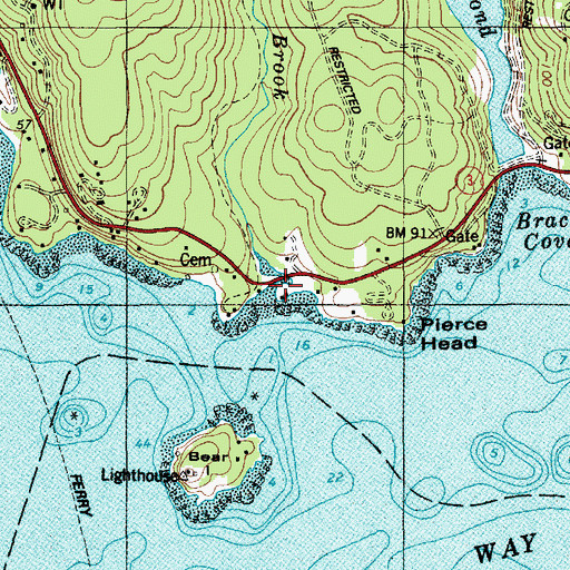Topographic Map of Little Harbor Brook, ME
