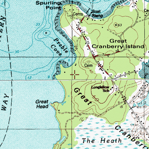 Topographic Map of Little Head, ME
