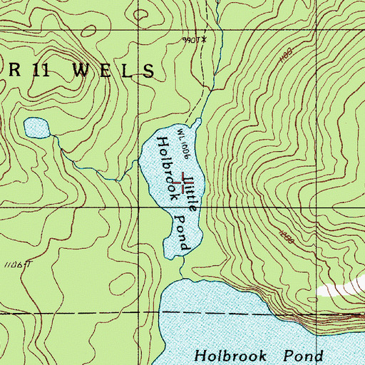Topographic Map of Little Holbrook Pond, ME