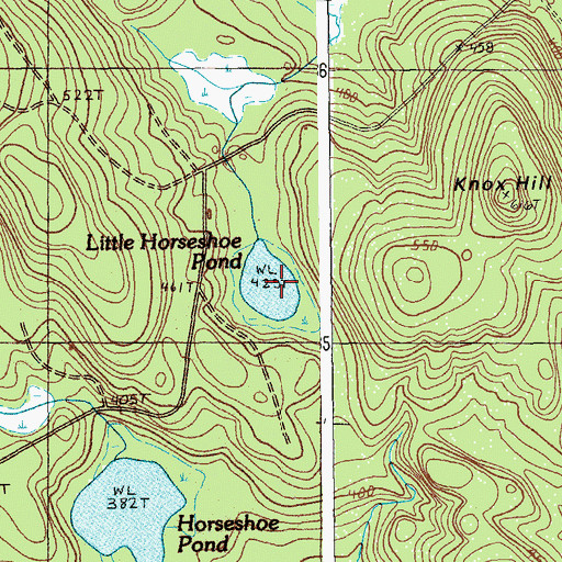 Topographic Map of Little Horseshoe Pond, ME