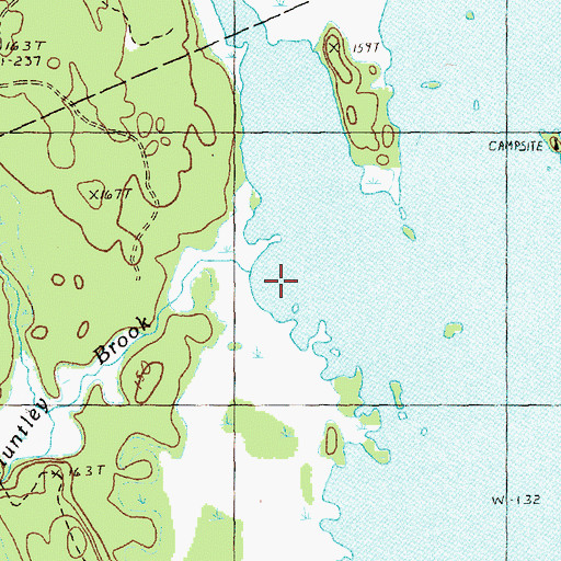 Topographic Map of Little Huntley Brook, ME