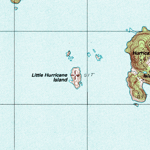 Topographic Map of Little Hurricane Island, ME