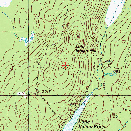 Topographic Map of Little Indian Hill, ME
