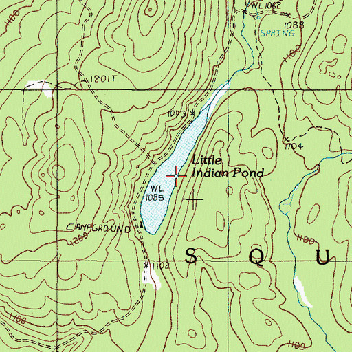 Topographic Map of Little Indian Pond, ME
