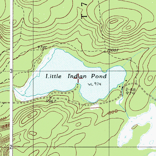 Topographic Map of Little Indian Pond, ME