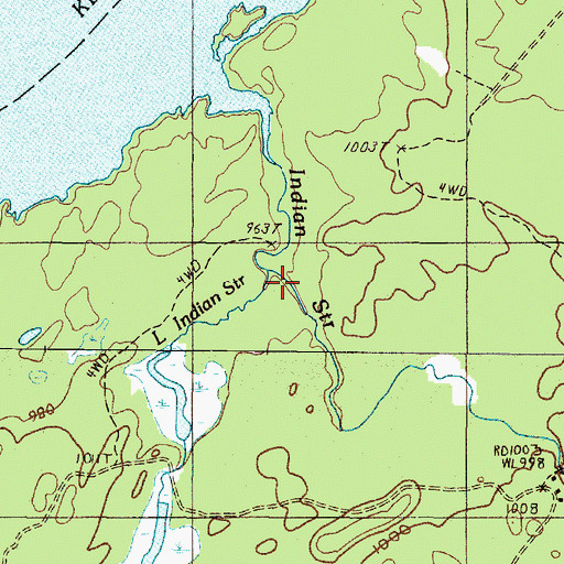 Topographic Map of Little Indian Stream, ME