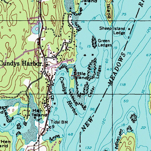 Topographic Map of Little Island, ME