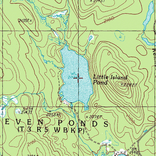 Topographic Map of Little Island Pond, ME