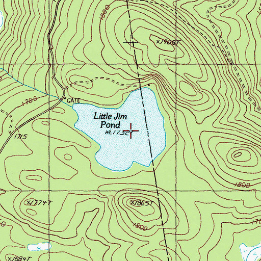Topographic Map of Little Jim Pond, ME