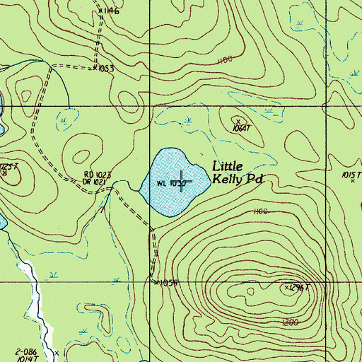Topographic Map of Little Kelly Pond, ME