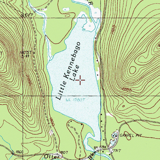 Topographic Map of Little Kennebago Lake, ME