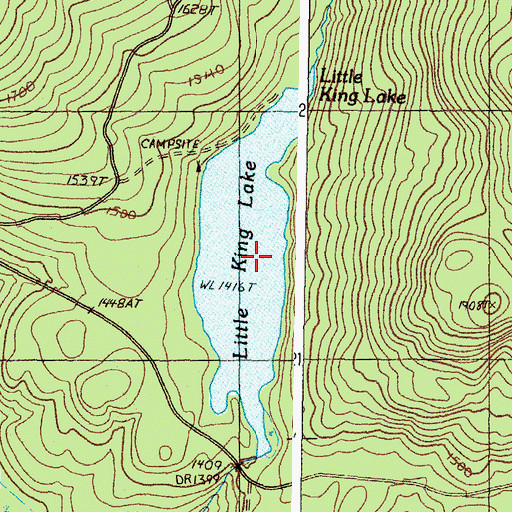 Topographic Map of Little King Lake, ME