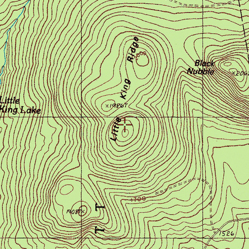 Topographic Map of Little King Ridge, ME